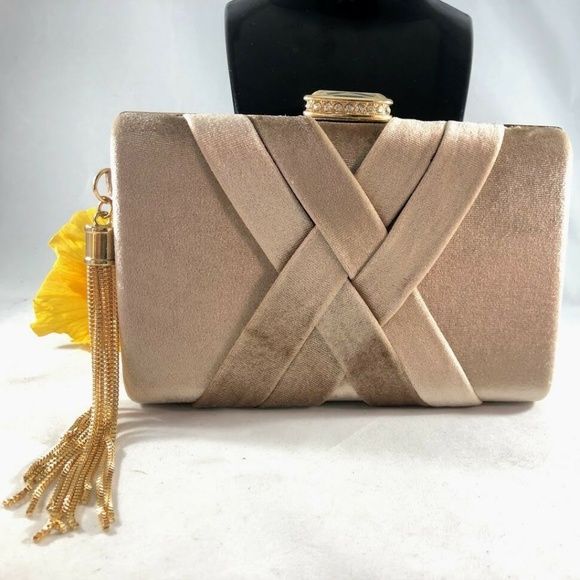 Handbags - Evening Bag Women Clutch TOP Quality Suede Beige